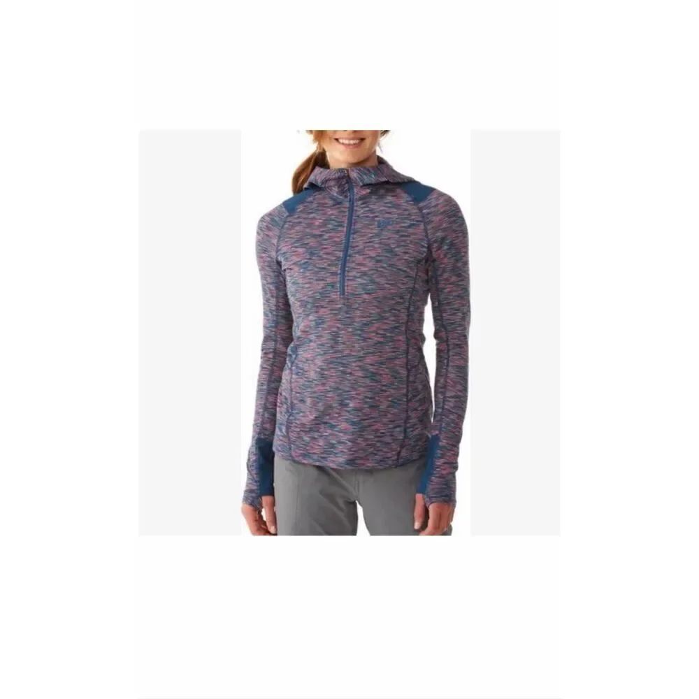 REI Screeline Multicolor Spacedye 1/2 Zip Hoodie Base layer-S